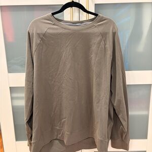 Lululemon Men’s Heavyweight Crepe Long Sleeve Shirt – Army Green – XXL